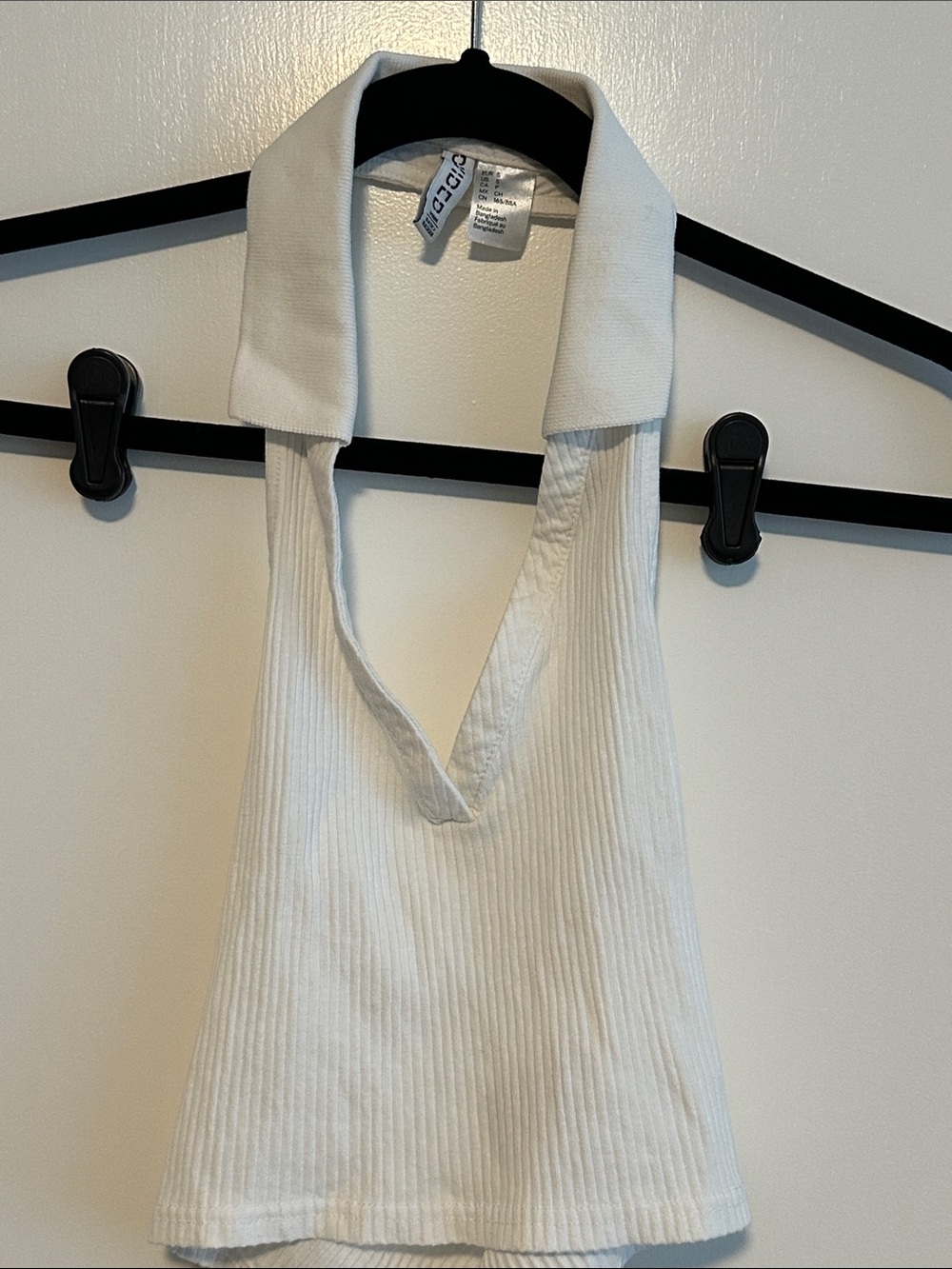 H&M white crop top halter tank